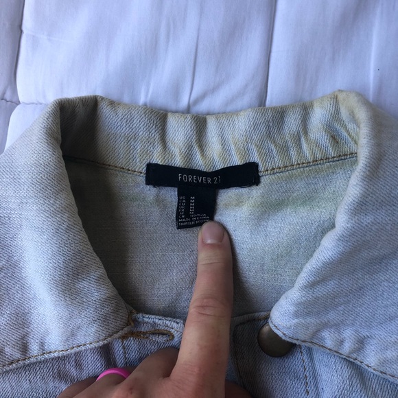 Forever 21 Two Tone Washed Denim Vest Retro Vintage - Picture 5 of 10